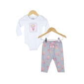 Conjunto Body Manga Longa + Calça Ursinho - IAZE Bebê