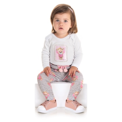 Conjunto Body Manga Longa + Calça Ursinho - IAZE Bebê